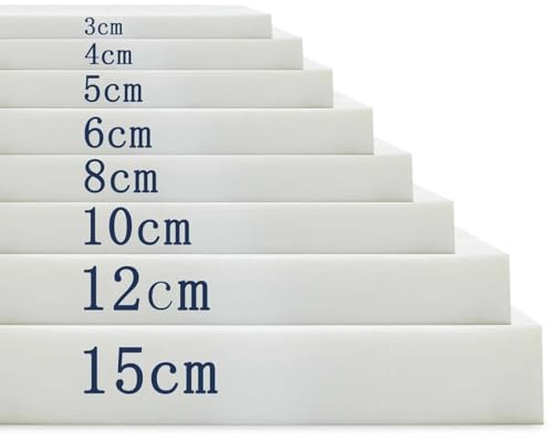 LUXUCURE Schaumstoff-Zuschnitt nach Maß, Polsterschaum, Ersatzschaumstoff für Sitzkissen in hoher oder mittlerer Dichte, zur Reparatur von Banke, Sofas, Fenstersitz-Kissen, Dicke 20CM