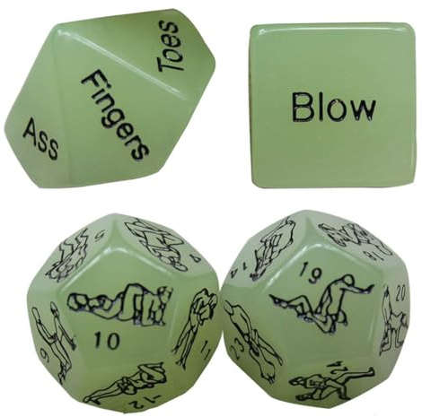 MKEAWWU 4 Stück Sex Toys Würfelspiel-Set Verführerische Würfel Für Paare, Sexstellungen Kama-Sutra Erotikwürfel 18-25Mm Leuchtend