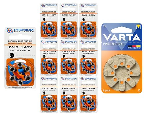 Premium Batteries Size 13 Hearing Aid Batteries 60 Batteries