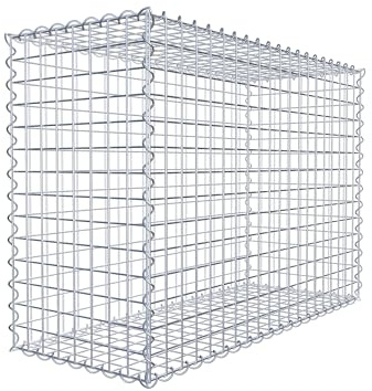 GABIONA Panier de Pierre Gabion carré, Largeur de Maille 5 x 5 cm, Profondeur 40 cm, Spirale Fermeture, galvanisé 100 x 70 x 40 cm
