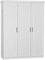 Alaska - Armoire 3 Portes + Penderie Bois Massif Vernis Blanc