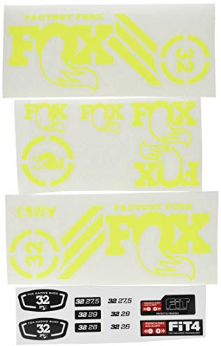 Ecoshirt Sticker Fork Fox 32 Am63 Aufkleber Decals Autocollants Adesivi Forcela Gabel Fourche, Neongelb