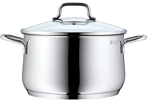 WMF Mattea Kochtopf groß 24cm, Glasdeckel, Fleischtopf Induktion 6,5l, Cromargan Edelstahl poliert, unbeschichtet