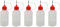 AKORD 5pcs x Empty Plastic Squeezable Liquid Glue Dropper Filling Bottles Needle Tip LDPE (30ml), White