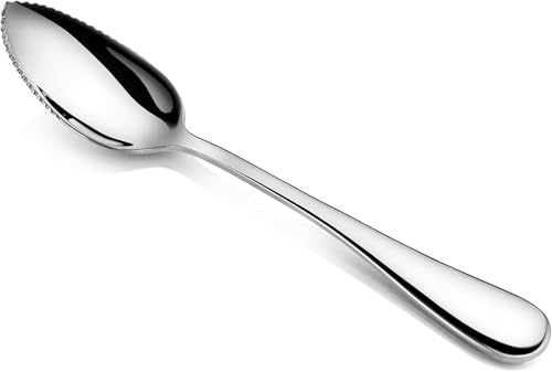 Artaste 59373 Rain 18/10 Stainless Steel Grapefruit Dessert Spoon, 6.35-Inch, Set of 6