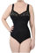 BODYPERFECT Body Donna Coppa D Contenitivo e Snellente Intimo Elegante in Pizzo Senza ferretto Scollatura sulla Schiena XXL- Nero