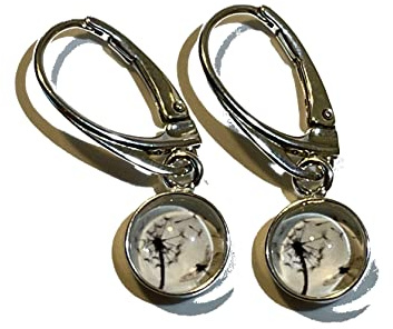 Ohrhänger Pusteblume Libelle 925 Sterling Silber Cabochon