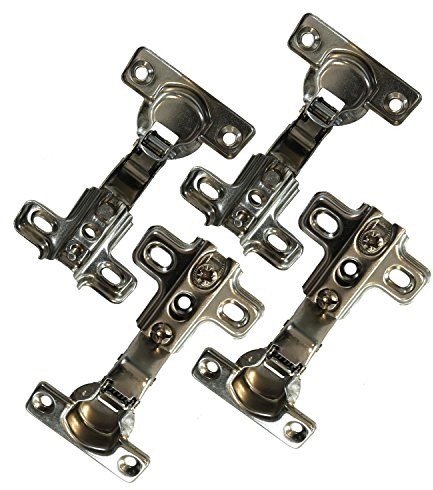 Dekati 4X Möbel-Scharnier Halv Overlay/halb vorliegend 98 Grad für Öffnung von Schrank Klappe Tür; Montageplatte vormontiert; Maß: 85x50x22 cm