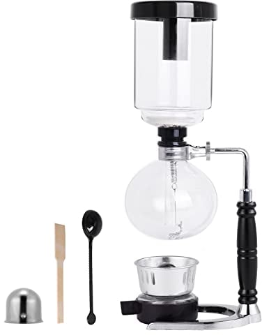 YUCHENGTECH Siphon Coffee Maker 5 Cup Syphon Coffee Makers 600ML Glass Syphon Vacuum Coffee Makers Tabletop Glass Siphon Pot Syphon Vacuum Pot Coffee Maker with Alcohol Burner