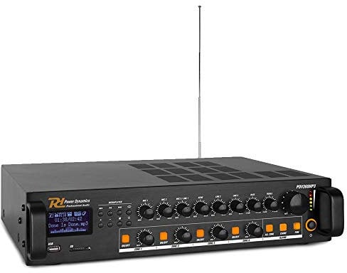 Power Dynamics PDV360MP3 4 Zone Matrix Amplifier - 360W Bluetooth Multizone Commercial PA Installation Amplifier, FM Tuner USB SD Playback, 100V 8 Ohm