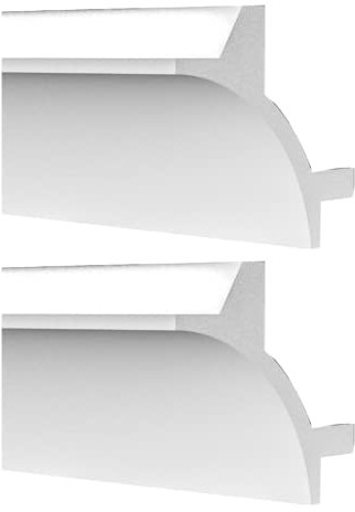 Led Mall Home Profilo in Duropolimero per Strisce Strip Led da Soffitto | Pannello Verniciabile per Illuminazione Soffusa Greche Decorative (2 Pezzi - 100x9x9 cm)