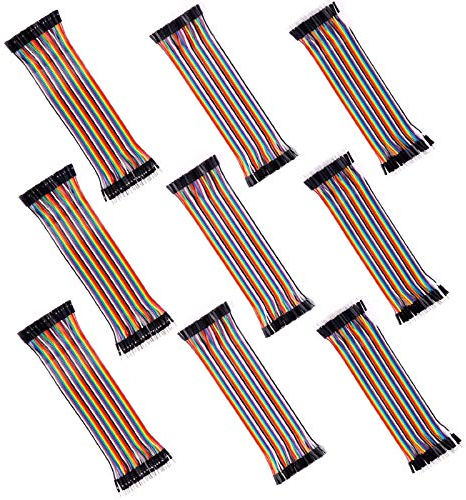 360 Pcs Multicolored Dupont Wire 40 Pin Male to Female x 3, 40 Pin Male to Male x 3, 40 Pin Female to Female x 3, Breadboard Jumper Wires Ribbon Cables Kit for Arduino (360 Wires)