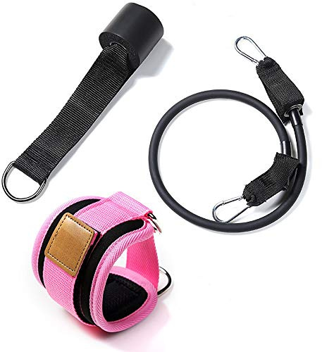 YLXD Widerstandsband Fitnessbänder Tür Stützgurte Gummiband mit Fußring-Set und Fußring-Set, Sportunterhaltung Yoga-beständiges Band Bodybuilding-Zubehör