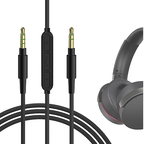 GEEKRIA QuickFit Audiokabel kompatibel mit Sony WH-1000XM5 1000XM4 1000XM3 XB910N CH710N MDR-XB950BT Kabel, 3,5 mm AUX-Ersatz-Stereokabel mit Inline-Mikrofon (1,2 m)