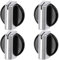 SPARES2GO Temperature Control Knob Dial Compatible with Baumatic AS26 B40 B41 B72 B77 B78 Hob (Black/Silver, Pack of 4)