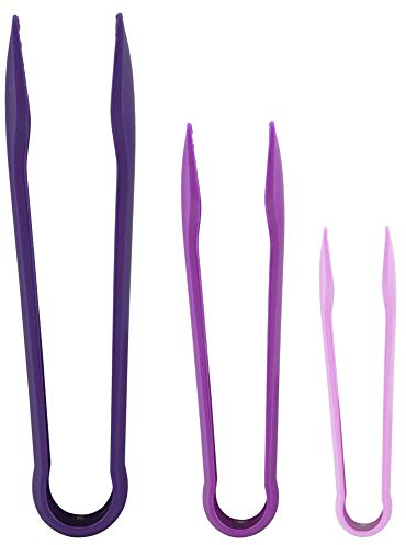 Pinzas para Pan de 3 Piezas, Pinzas de plástico multifuncionales para Alimentos de panadería casera para cocinar y sostener Pan de Panecillo de Tocino(Púrpura)