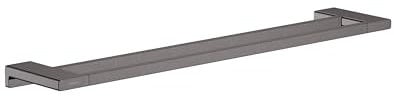 hansgrohe AddStoris - Doppelbadetuchhalter, Badetuchhalter für Wandmontage, Handtuchhalter, verdeckte Befestigung, Badezimmer Zubehör, Brushed Black Chrome, 41743340