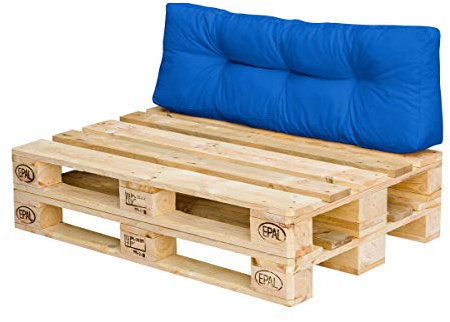 Royal Schneider Palettenkissen Set Palettensofa Palettenpolster Sitzkissen Rückenkissen 120x80cm, 1x Rückenkissen (120 x 40 x10 cm), 500-46 Schulblau