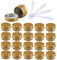 ZEOABSY Pack of 24, Empty 5ml Gold Aluminium Tins with Screw Lids Round Cosmetics Containers Pots Storage Jars for Lip Balm DIY Candle Salve Powder Crafts with 6 Spatula