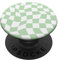 Wavy Checkered Light Green Checkerboard Pattern PopSockets Adhesive PopGrip