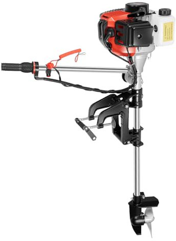 Außenbordmotor Motor Bootsmotor 2-Takt 2,3 HP, 1,7KW Marine Boot Motor 52CC und Manuelle Pull Start für Aufblasbare Fischerboote Yachten Wassersport Werkzeuge
