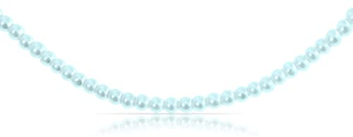 Made by Nami Designer Perlen-Choker • Damen Halskette mit Süßwasserperlen • Filigranes Perlenhalsband • Perlen-Kette Wasserfest • Handmade Strand & Surfer Schmuck (Light Blue Small Pearls)
