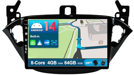 JOYX Android 12 IPS Autoradio Passt für Opel Corsa (2015-2019) / Adam (2013-2016) - [4G+64G] - Eingebaut DSP/Carplay/Android Auto - Kamera + MIC - 9 Zoll 2 Din - SWC WiFi DAB 360-Camera Fast-Boot AHD