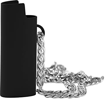Mini Metall Feuerzeughüllen, Asudaro Personalisiertes Tragbares Vintage Feuerzeuggehäuse mit Kette Zinklegierung Feuerzeug Kratzfeste Schutzhülle Feuerzeugetui für Reisen im Freien Schwarz