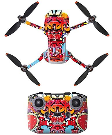 Zubehör für Drohnen For DJI MINI 2 MINI SE Aufkleber Haut Aufkleber Schutzfolie Wasserdichte PVC Aufkleber Drohnenkörperhaut Schutzarm Drohnenzubehör austauschbar ( Color : 4- Colorful Graffiti )