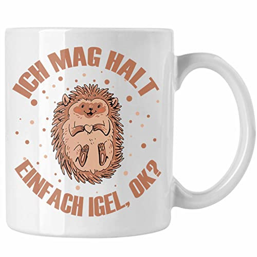 Trendation - Igel Tasse - Tolles Geschenk für Igel-Liebhaber (Weiß)
