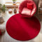 Carpetsale24 Teppich Wohnzimmer Einfarbig Moderne Design Rot 200 cm Rund - rutschfest Kurzflor Teppich für Schlafzimmer Extra Weich und Flauschig - Waschbarer Teppich Esszimmer Küche
