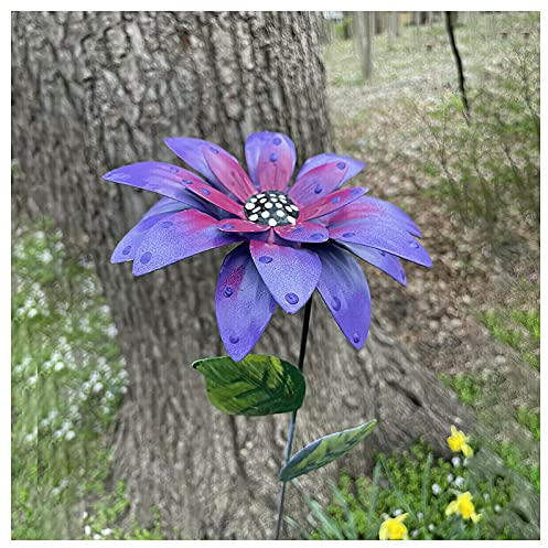 EHOTER Metall Taglilie Blume Garten Stakes Metall Blumen Outdoor Decor Pfahl Yard Kunst Dekoration Garten Metall Pflanze Blumen Stick Frühling Terrasse Dekor (lila)