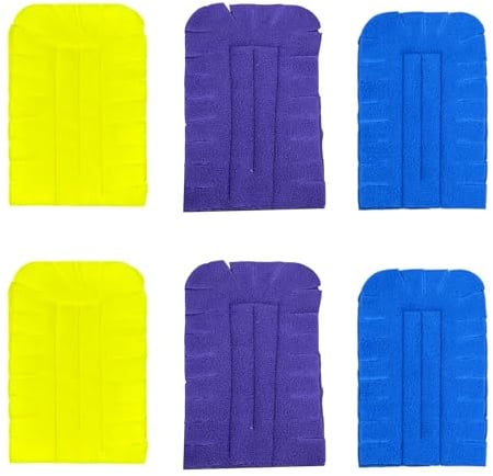 JEBBLAS Duster Piumini Catturapolvere, lavabili, riutilizzabili, per la pulizia di ventilatori da soffitto e legni duri (3 colori, 6 pezzi) Adatto per maniglie Swiffer.