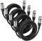 EBXYA Lot de 4 Câbles XLR de 5 m - Mâle Symétrique à 3 Broches Vers Femelle - Câble de Microphone DMX