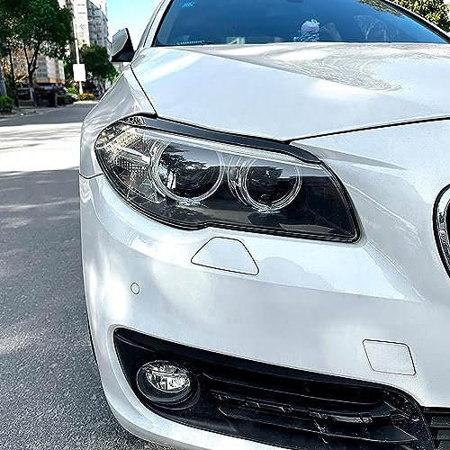 PAREKS Headlight Eyebrows for BMW 5 Series F10 F11 F18 2010-2017,Front Headlight Eyelid Trim Cover Car Styling,A-Gloss Black