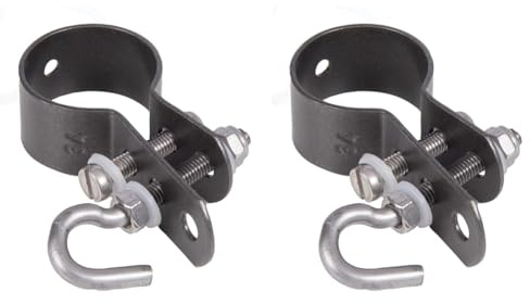 Alberts 655563 Schelle für Geflechtspannstäbe | verzinkt, anthrazit-metallic | Schellen-Ø 38 mm (Packung mit 2)