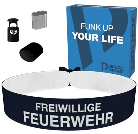 Freiwillige Feuerwehr simple Stoffarmband - Wasserfestes Satinarmband - Feuerwehr Geschenk - Feuerwehr Fanartikel - Feuerwehr Gemeinschaftsarmband - Modisches Feuerwehr Accessoire