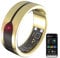 Newgen Medicals Fitnessringe: Fitnesstracker-Ring, Herzfrequenz- & SpO2-Anzeige, 2mm, Gold, Gr. 68 (Smart-Ring-Fitness-Tracker, Schlafring Tracker, Fernbedienung)