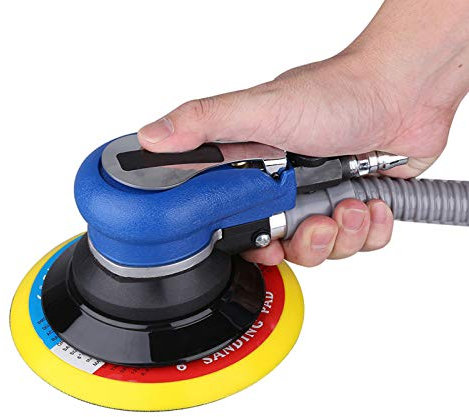 Air Random Orbital Palm Sander, Random Orbit Action, for 6 Inch 150mm Pad with Dust Collection Hose