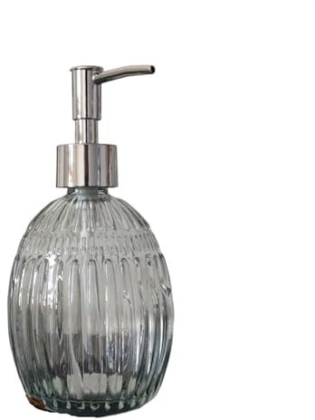 Distributeur Savon Liquide Distributeur de Savon en Verre Transparent de 400 ML avec Distributeur de Lotion à Pompe, Distributeur de Savon Rechargeable, Distributeur de Liquide en Verre for Savon for