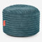 Lounge Pug Petit Pouf Repose Pied Rond en Velours, Ottoman Rond, Pouf Coussin Pieds, Confortable et Pratique, Bleu Canard