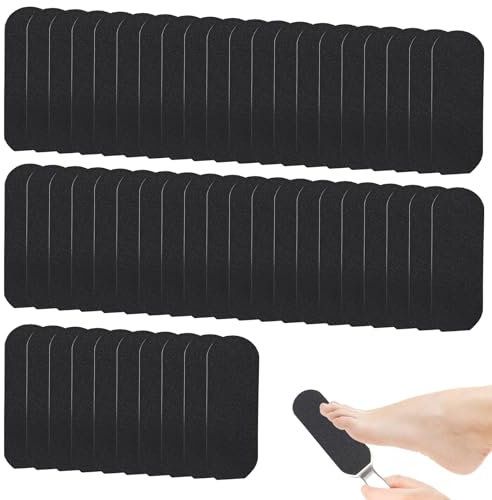 Pedicure File Refill Pads 50 Pcs Foot File Replacement Pads 180 Grit Stainless Steel Foot File Refills Self-Adhesive Reusable Foot Rasp Feet Pedicure Sandpapers for Removing Callus Dead Skin Bath