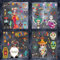 BSITSSS Pegatinas de Halloween para Ventanas y Puertas - 9 Hojas PVC Decoración de Calaveras, Anime Bonito y Etiquetas de Horror