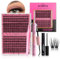 AIWEITA Wimpern Einzeln, DIY Künstliche Wimpern Extensions Natürliche 280PCS Wimpern Set für Anfänger Selbstanwendung DIY Wimpern Lashes Cluster Mit Bond&Seal Und Pinzette (Zwei Fischschwänze,8-16mm)