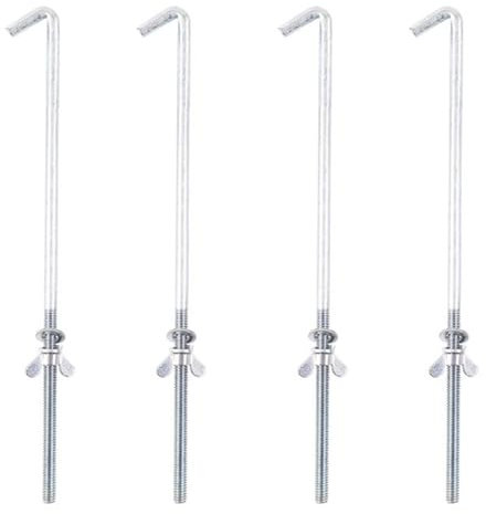 4 Pcs 23x0.6cm Universal Car Battery Hook Clamp - Metal Silver Tone, Bolt Hook Clamp, Car Battery Hook Clamp Battery Retaining Clamp