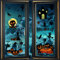 Halloween Fensterbilder, Halloween Deko Fenster Kinder, Selbstklebend Halloween Fensterdeko, 9 Blätter Halloween Sticker Fenster Aufkleber, Spinne Fledermaus Fensteraufkleber Halloween Fensterfolie