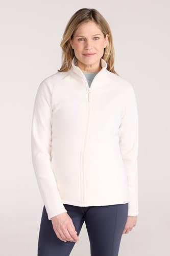 Mountain Warehouse Raso Womens Fleece - Soft Touch Ladies Sweater Top with Full Zip, Microfleece - Best for Daily Use, Outdoors & Travelling Beige Women's Size 22