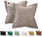 ALWINIA Kissenhülle 50x50 2er Set Taupe aus Kordsamt - Flauschige & Gemütliche Kissenbezüge, Deko Kissen Samt - Stilvolle Deko im Wohnzimmer & Schlafzimmer