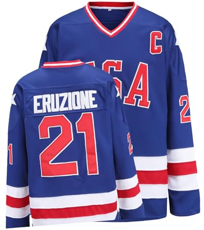 Hockey-Trikot der USA 1980 Olympia-Team Eishockey-Trikots genähte Buchstaben und Zahlen S-XXXL