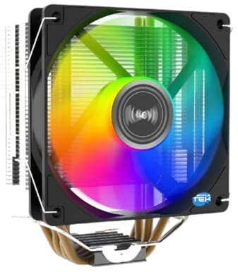 SIMPLETEK - Disipador CPU RGB 120 mm | 150W | Compatible con LGA 775 1700 1200 1366 1150 1151 1155 1156 AM2 AM3 AM4 AM5 AM3+ AM2+ | Negro